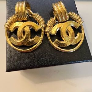 CHANEL Braided Hoop Earrings